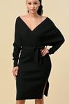 V Neckline Sweater Dress